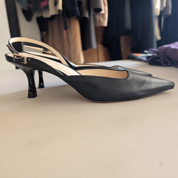 Guilhermina Anthro strappy black kitten heels, sz 8 EUC - Picture 10 of 13